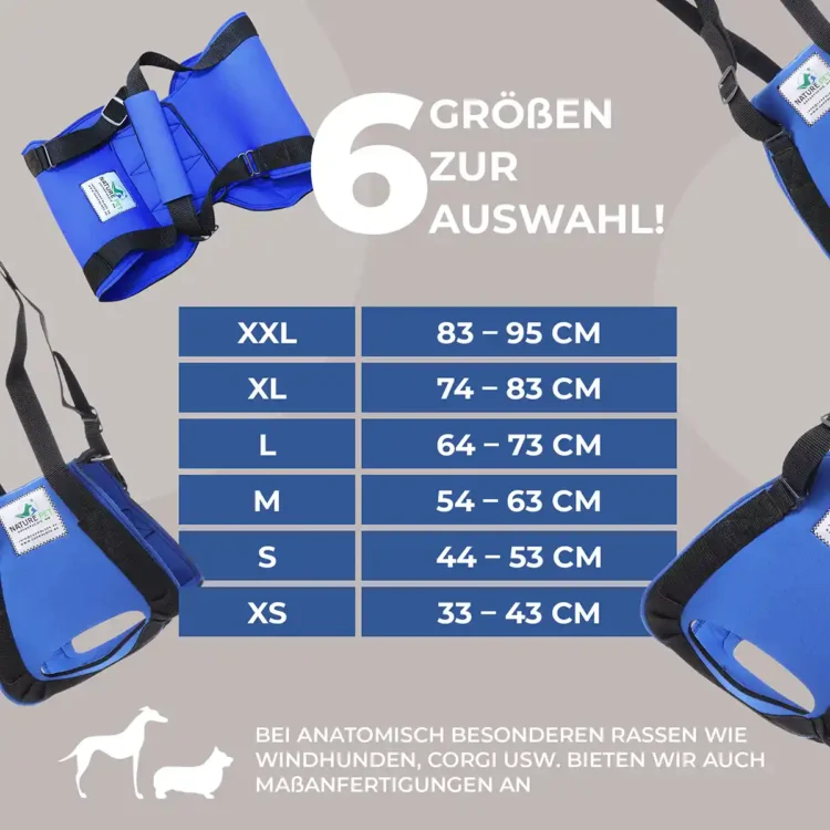 Größentabelle Tragehilfe Hinten