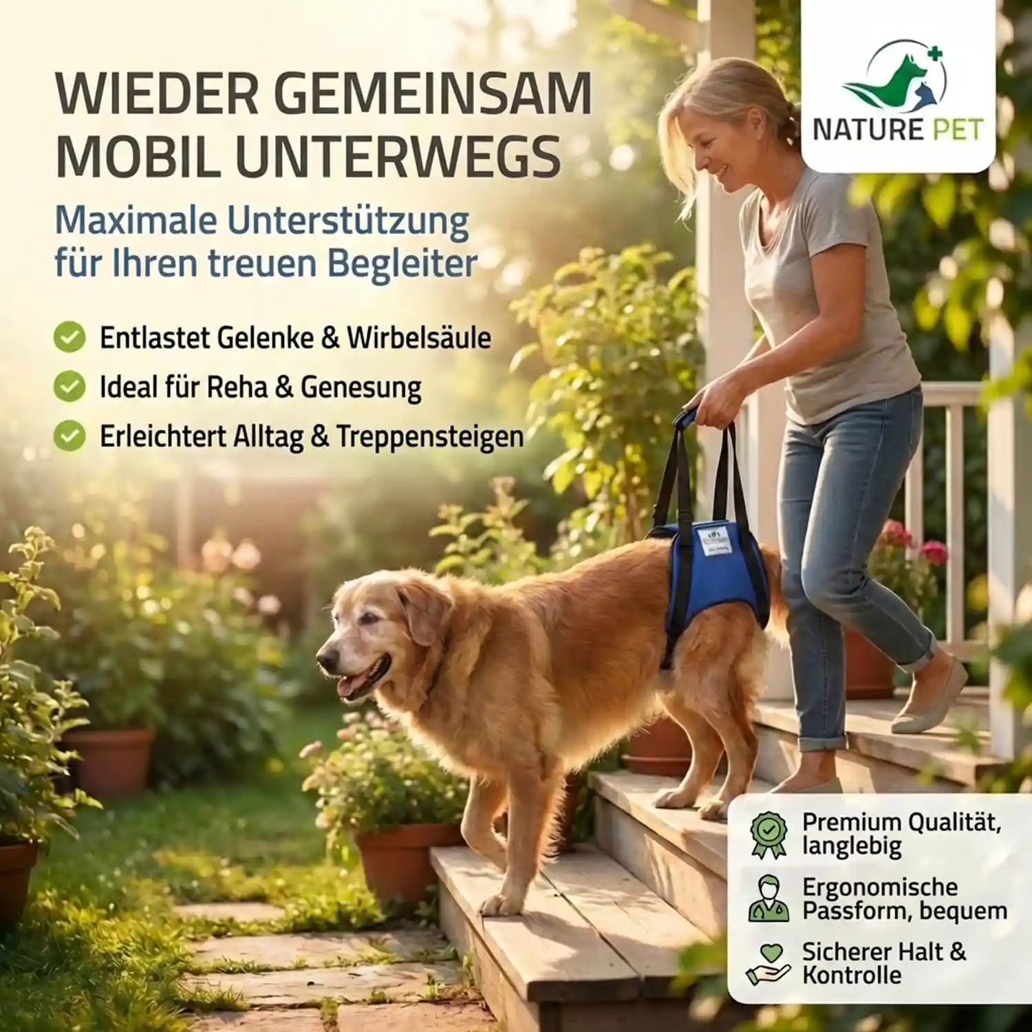 Hunde Tragehilfe hinten 3 Nature Pet Tragehilfe hinten für Hunde