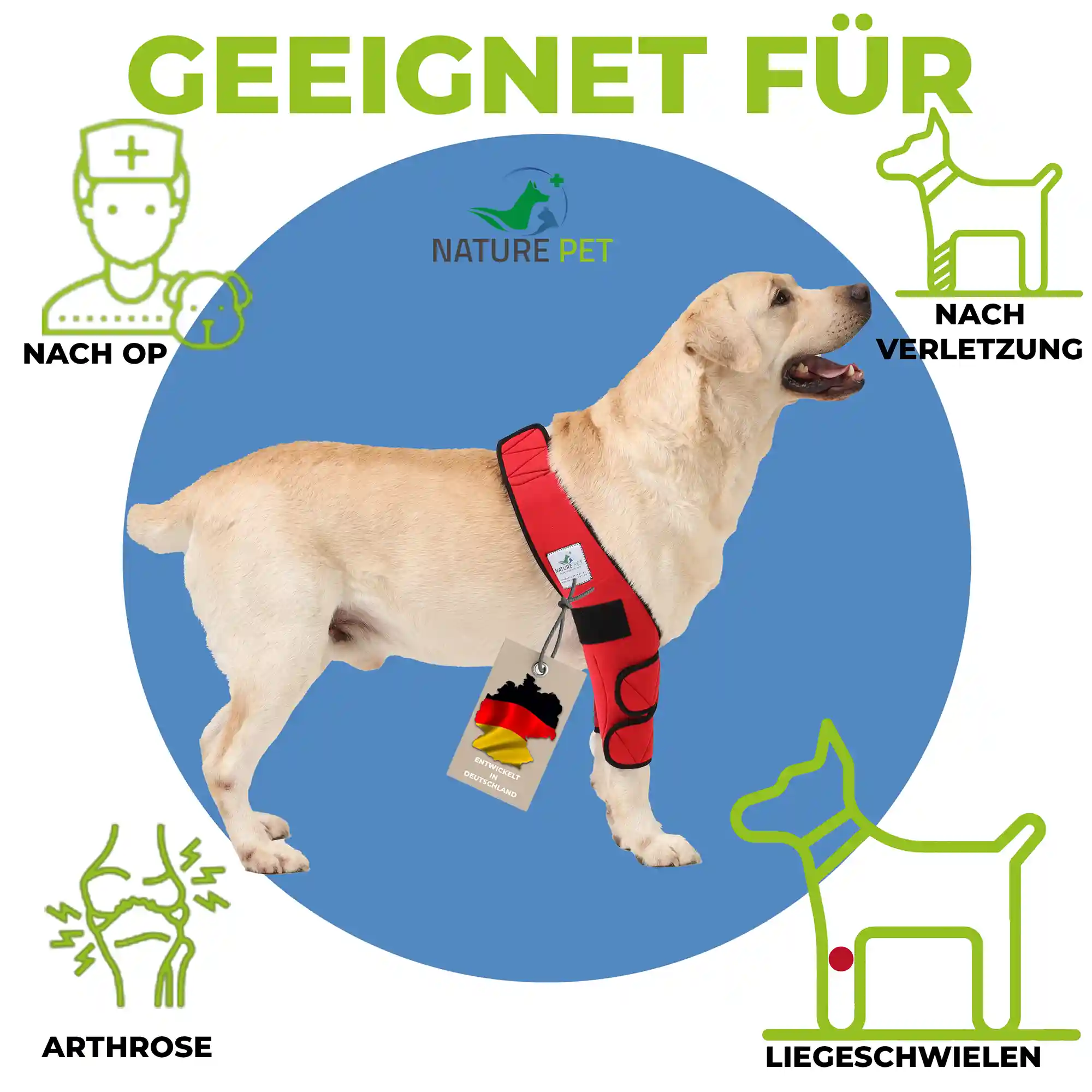 Liegeschwielen- / Ellenbogen Bandage für Hunde 1 Liegeschwielenbandage für Hunde