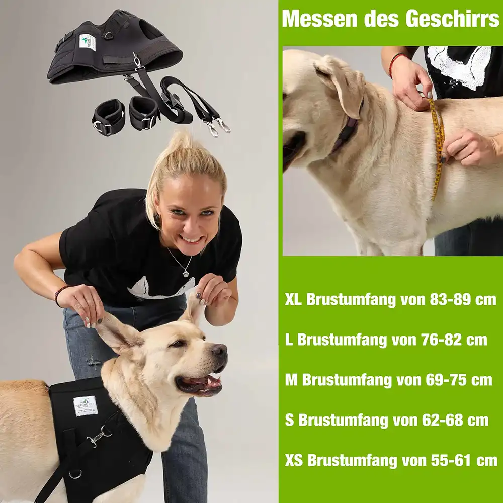 Flexipander_messen FlexiPander Trainingsgeschirr fuer Hunde