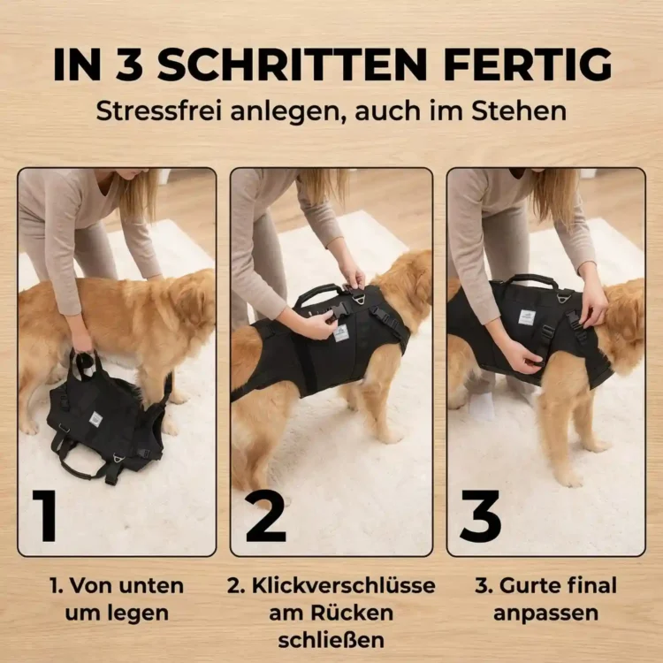 Ganzkörpertragehilfe Hund Anlegen