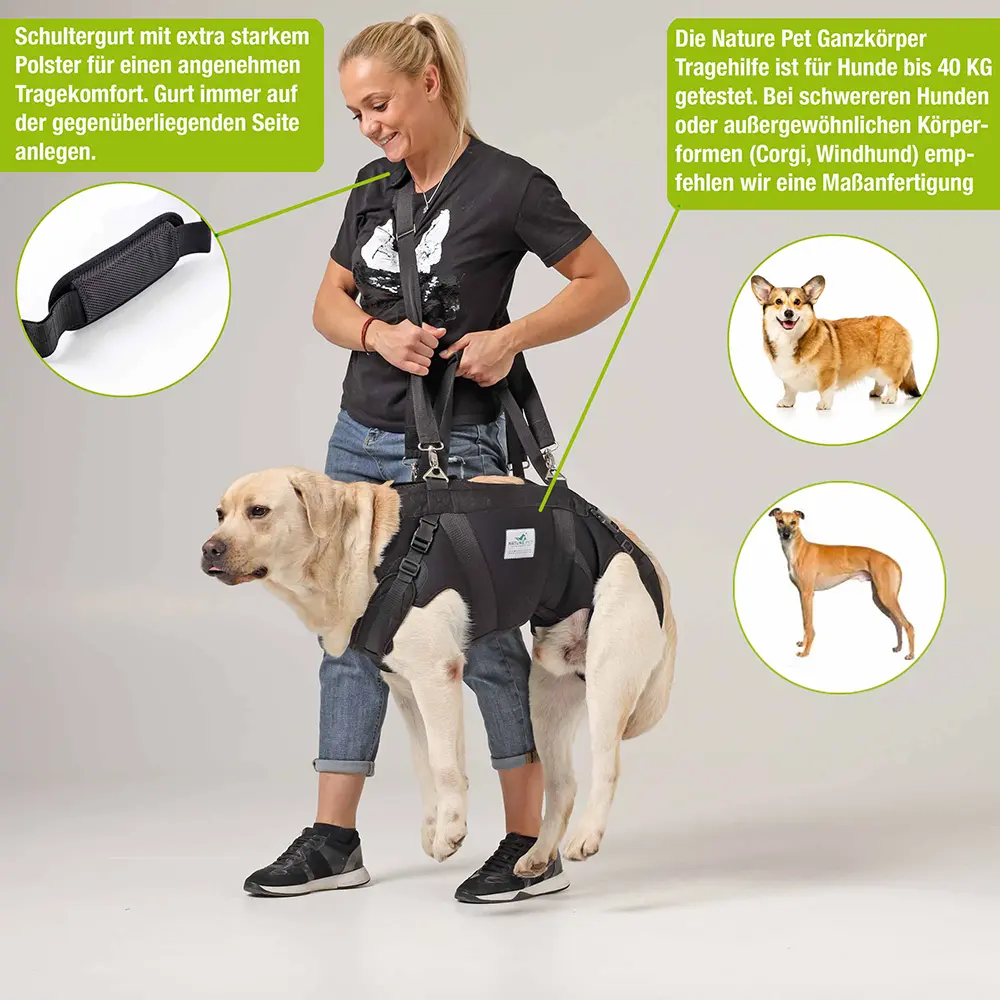 Ganzkörpertragehilfe_Hund2 Nature Pet Durchgehende Tragehilfen für Hunde