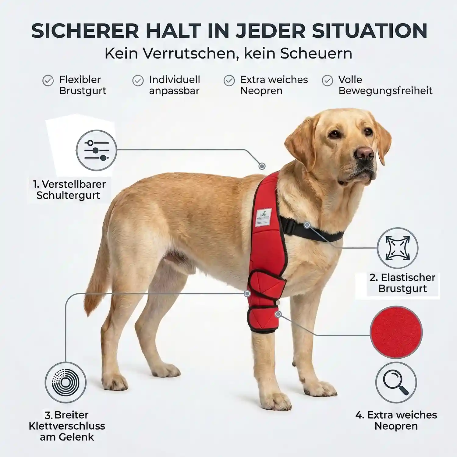 Liegeschwielen- / Ellenbogen Bandage für Hunde 5 Liegeschwielen Bandage / Ellenbogenbandage für Hunde