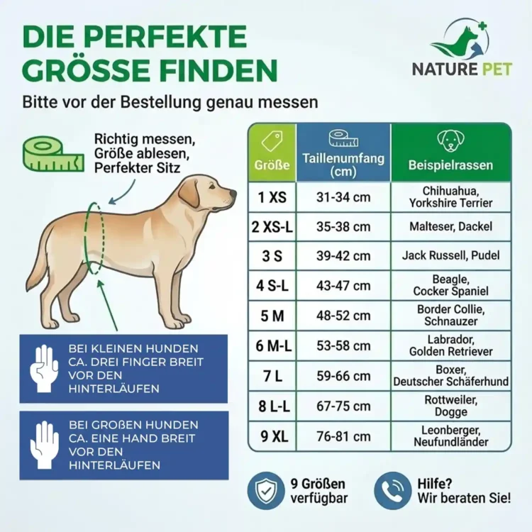 Läufigkeitshose für Hündinnen aus Neopren 25 Läufigkeitshose Messen
