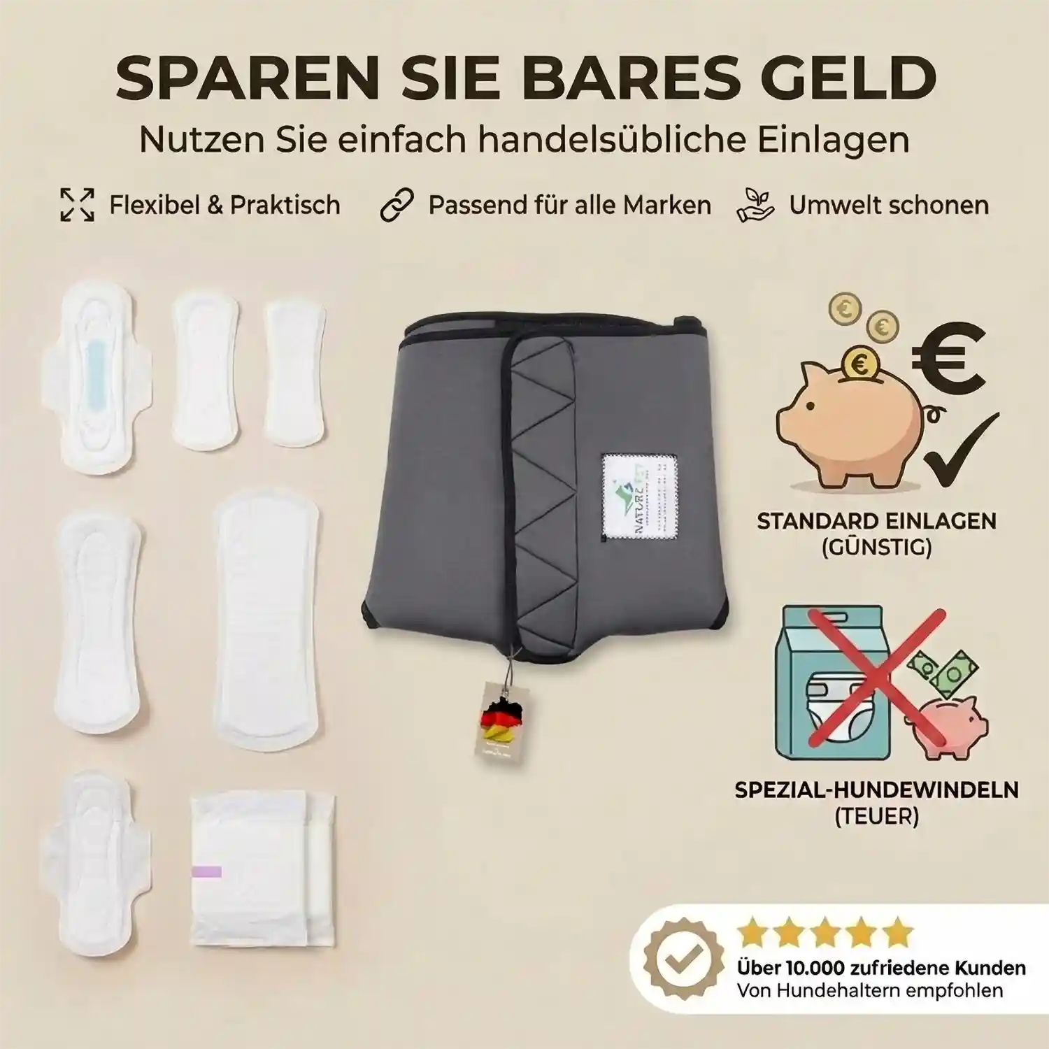 Läufigkeitshose für Hündinnen aus Neopren 9 Läufigkeitshose sparen