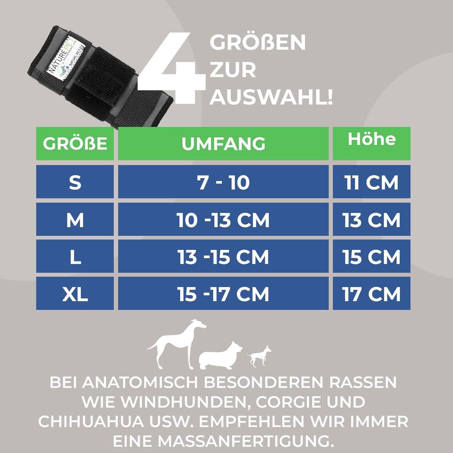 Nature Pet Medium Handgelenk Bandage für Hunde 13 Nature Pet Medium Bandagen für Hunde Größen