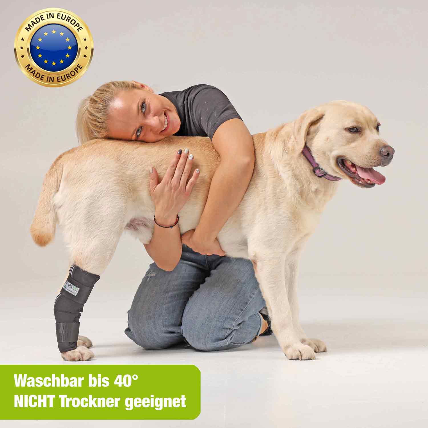 Pssopp Kniebandage für Hunde,1 Paar Hunde Sprunggelenk Schutz Bandage Bein Sprunggelenk Wrap mit reflektierenden Bändern Bei Bandverletzungen Verstauchungen und Stabilitätsverlust durch Arthritis 