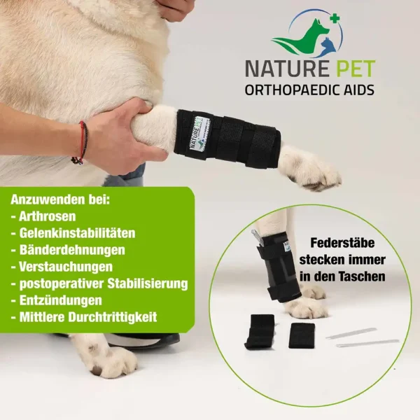 Nature Pet Premium Handgelenk Bandage für Hunde Anwendung