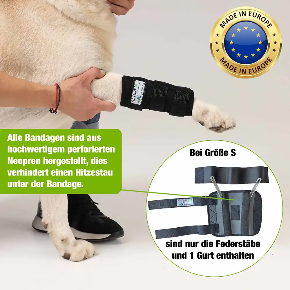 premium-Hunde-bandage-5 Nature Pet Premium Karpal Bandage für Hunde Anwendung