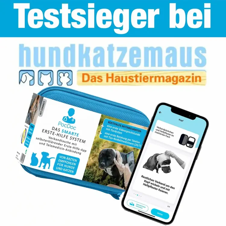Erste Hilfe Set für Hunde und katzen mit Smartphone Anbindung Testsieger bei Hund Katz und maus