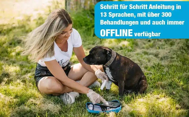Erste Hilfe Set für Hunde mit Smartphone Anleitung - Nature Pet