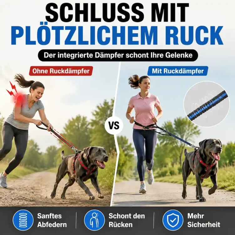 Flexible Joggingleine für Hunde 27 Hunde Freihand Joggingleine